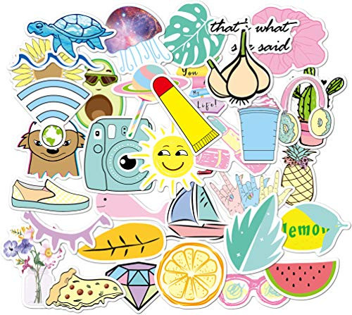 Vsco Stickers Pack 35 Pcs Cute Stickers Aesthetic Stickers Vinyl Vsco Decals for Hydro Flask Water Bottle Laptop Ipad Luggage Helmet Car Suitcase