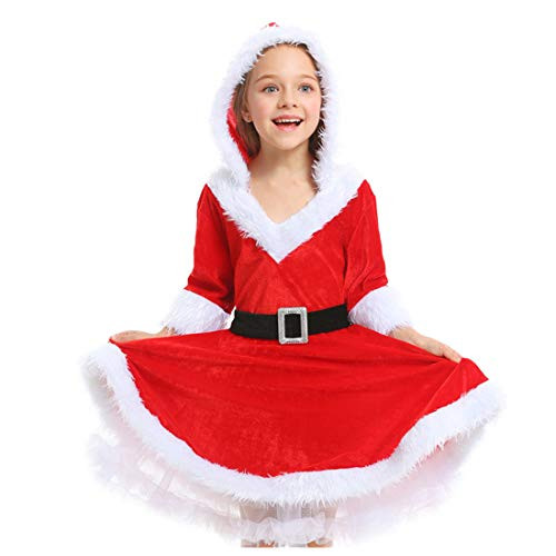 Tsyllyp Girls Kids Red Dresses Mrs. Claus Santa Costume Christmas V-Neck Tutu Dress Tsyllyp Girls Kids Red Dresses Mrs. Claus Santa Costume Christmas V-Neck Tutu Dress