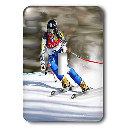 3dRose lsp_4935_1 Skiing Single Toggle Switch