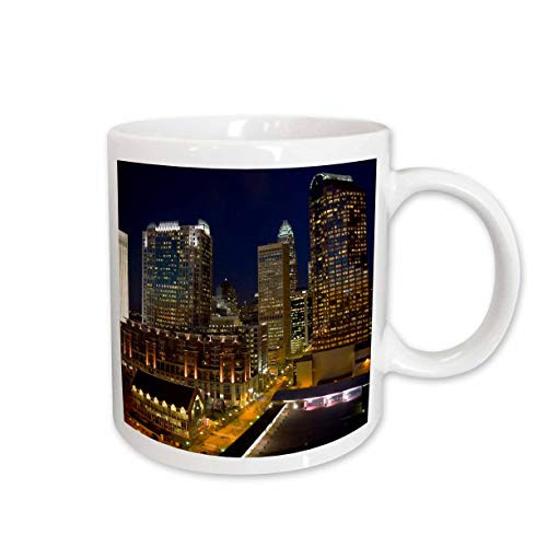 3dRose Skyline of Charlotte North Carolina at Dusk US34 DGU0000 Darrell Gulin Ceramic Mug, 11-Ounce