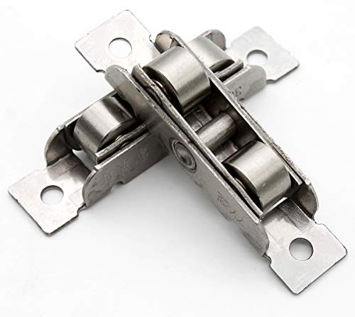 2Pcs Push-pull Window Pulley Zinc alloy Flat/Concave Double Wheel Balance Adjustment Angle Wheel Slide Doors Window pulley Metal Axles Window Pulley Door Sliding Two Rollers Wheel