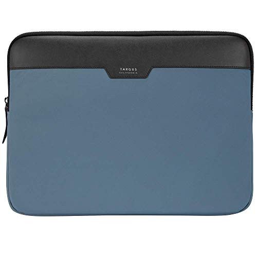Targus Newport Modern Style Sleeve with Durable Water-Repellent Nylon, Back Zip Pocket Pouch, Protective Slipcase fits 13-14-Inch Laptop/Notebook, Blue (TSS100002GL)