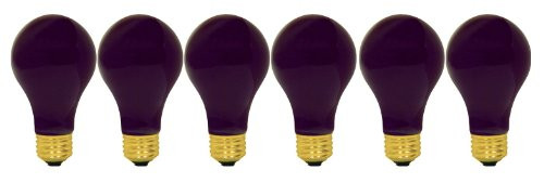 GE Lighting 25905 60-watt A19 Light Bulb with Medium Base, Black, 6-Pack