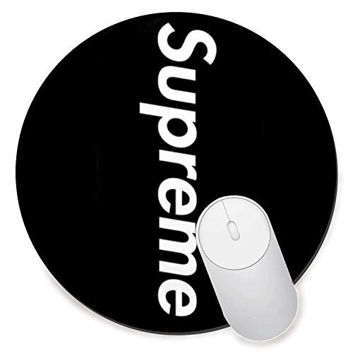 Round Gaming Mouse Pad Creative Custom Non-Slip Mouse Mat-Black Supreme