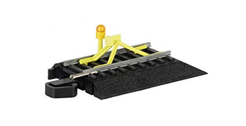 Bachmann Trains - Snap-Fit E-Z Track Flashing LED Bumper - Steel Alloy Rail with Black Roadbed - HO Scale