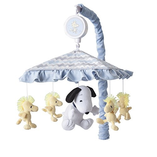 Lambs & Ivy My Little Snoopy Musical Baby Crib Mobile, Blue Lambs & Ivy My Little Snoopy Musical Baby Crib Mobile, Blue
