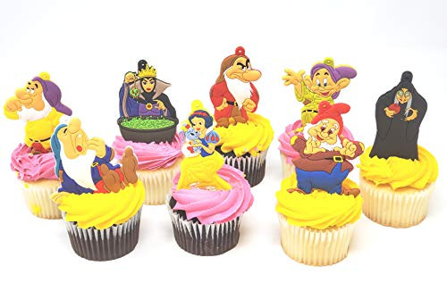 Snow White and the Seven Dwarfs Birthday Cupcake Cake Party Favor Set Featuring Snow White and Friends