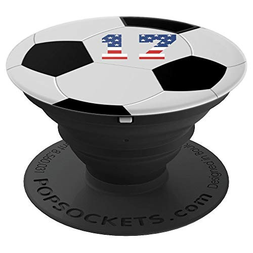 Soccer ball number 17 with American USA flag phone stand PopSockets Grip and Stand for Phones and Tablets Soccer ball number 17 with American USA flag phone stand PopSockets Grip and Stand for Phones and Tablets
