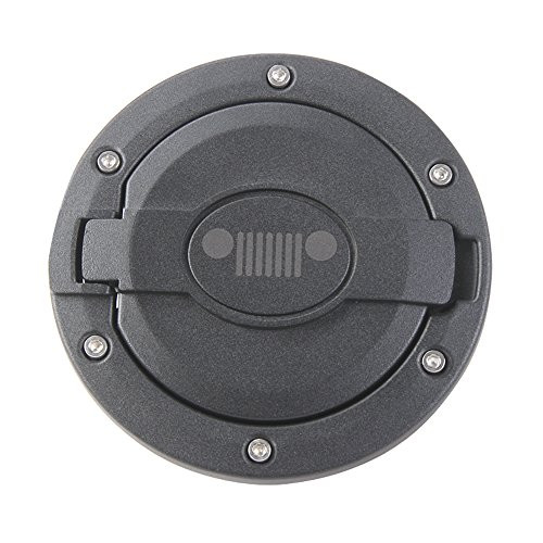 BORUIEN Matt Black Gas Tank Cap Cover Fuel Filler Door for 2007-2016 Jeep Wrangler JK 2/4 Door (A)