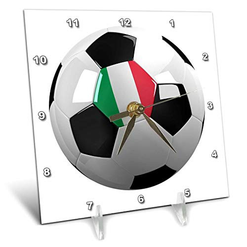 3dRose dc_157026_1 Soccer Ball with The National Flag of Italy on It Italian Desk Clock, 6 by 6" 3dRose dc_157026_1 Soccer Ball with The National Flag of Italy on It Italian Desk Clock, 6 by 6"