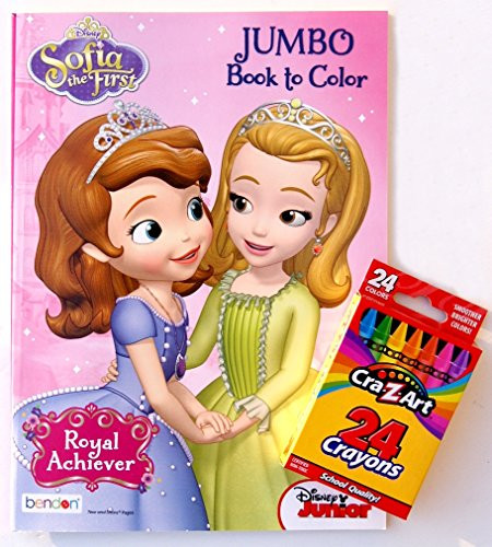 Disney Sofia the First Jumbo Book to Color with 24 Pack of Crayons