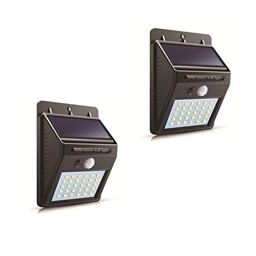 Solar Lights Outdoor Wireless Security Motion Sensor Lights Waterproof Solar Powered Deck Lights 30 LED Outside Wall Lights for Driveway Front Door Backyard Fence Patio Stairs Garage Porch 2 Pack