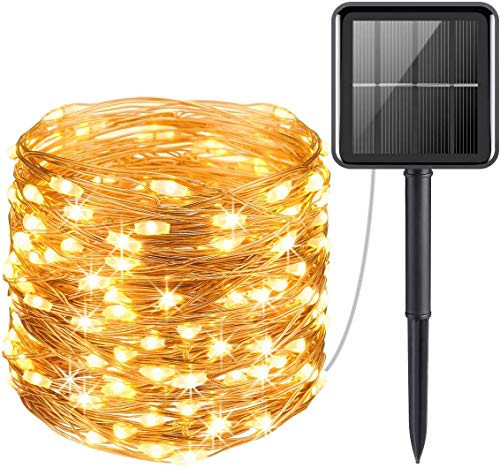 Yooda Solar Powered String Lights, 100 LED Copper Wire Lights, Fairy Lights, Indoor Outdoor Waterproof Solar Decoration Lights for Gardens, Home, Dancing, Party, Christmas (Warm White) Yooda Solar Powered String Lights, 100 LED Copper Wire Lights, Fairy Lights, Indoor Outdoor Waterproof Solar Decoration Lights for Gardens, Home, Dancing, Party, Christmas (Warm White)