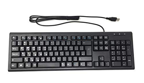 Solidtek Bilingual Korean English Black USB Wired Computer Keyboard