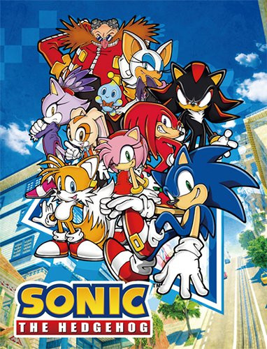 Great Eastern GE-57717 Sonic The Hedgehog Big Group Sublimation Throw Blanket, 46" x 60", Brown
