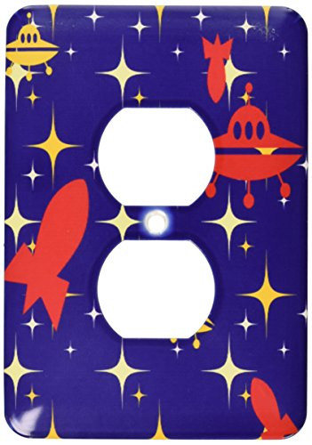 3dRose lsp_38436_6"Spaceships And Stars 2 Plug Outlet Cover
