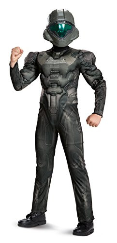 Halo Spartan Buck Classic Muscle Costume, Black, X-Large (14-16)