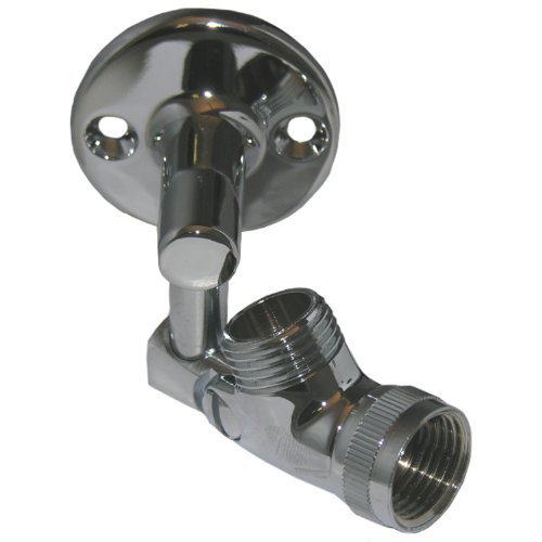 LASCO 08-2415C Personal Shower Head Wall Post Bracket and Swivel Mount, Chrome Plated Brass