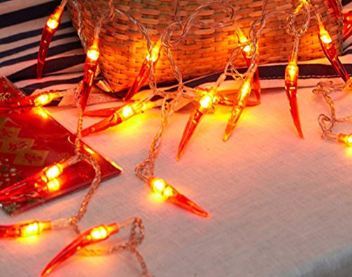 Chili String Lights,40 LEDs 20ft Battery Operated String Lights for Home,Gardens,Park,Patios Decoration,Party,Wedding,Xmas,Chinese New Year,Spring Festival.