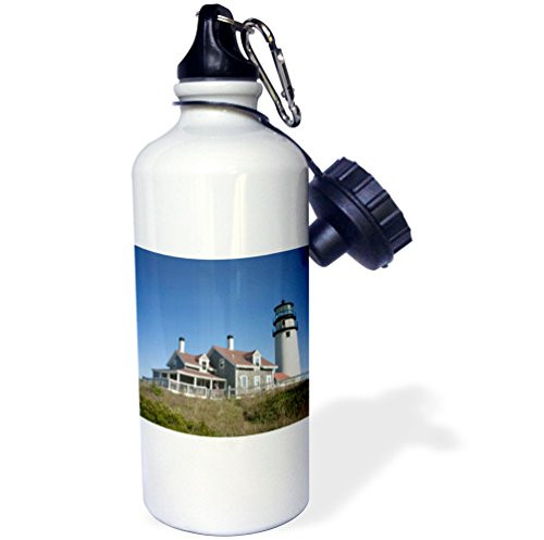 3dRose wb_91001_1 "MASSACHUSETTS, Cape Cod Light, Lighthouse US22 WBI0504 Walter Bibikow" Sports Water Bottle, 21 oz, White