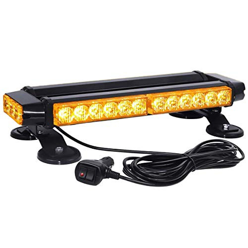 Amber LED Car Roof Top Strobe Light Bar,Emergency Flashing Light Bar Double Side 30 High Intensity Hazard Warning Light Bar with 7 Flashing Modes and Magnetic Base for 12-24V Car