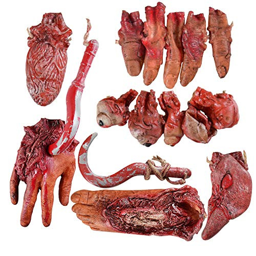 Halloween Blood Props Fake Scary Severed Hand Broken Body Parts for Haunted House Halloween Vampire Zombie Party Decorations Supplies (6pcs Body Parts ) Halloween Blood Props Fake Scary Severed Hand Broken Body Parts for Haunted House Halloween Vampire Zombie Party Decorations Supplies (6pcs Body Parts )