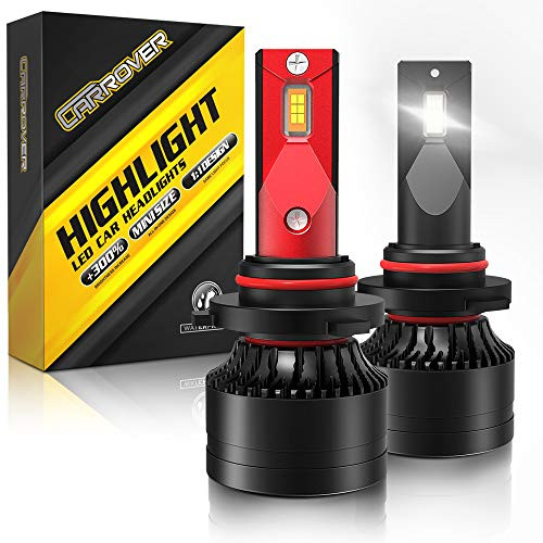 9012 LED Headlight Bulbs, CAR ROVER 100W High Power 20,000LM Extremely Bright 6000K CSP Chips HIR2 Conversion Kit Adjustable Beam