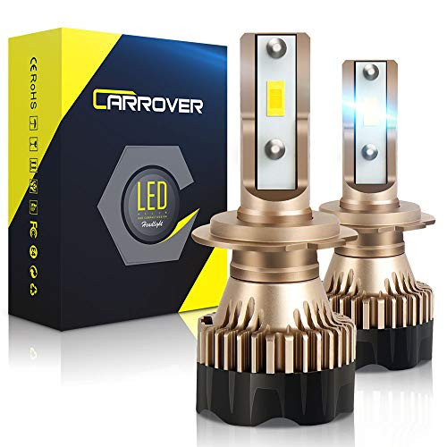 H7 LED Headlight Bulb, CAR ROVER 60W 12000Lumens Extremely Bright 6000K CSP Chips Conversion Kit