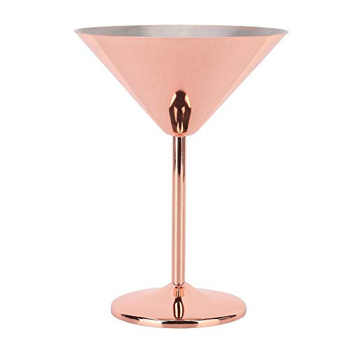 Liineparalle 220ml Rose Gold Stainless Steel Cocktail Glass Champagne Toasting Cup Red Wine Goblet for Home Bar Party