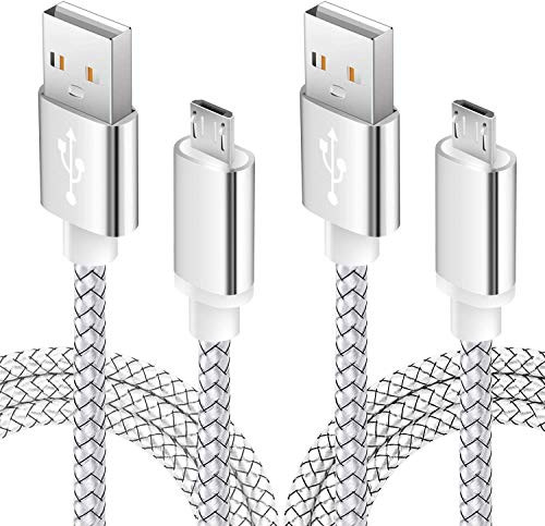 Micro USB Cable for Samsung Galaxy S7 Fast Charger 6ft 2Pack Nylon Braided Compatible Samsung Galaxy S7 S6 Active/Edge S5 J3 J3V J5 J7 J7V Note 5 LG K40 K20 Kindle PS4 Android Tablet Phone Cord