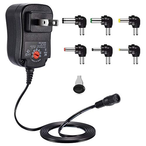 AMotie 12W 3V 4.5V 5V 6V 7.5V 9V 12V Regulated Multi Voltage Switching Replacement Power AC Adapter for Household Electronics Routers Speakers CCTV Cameras Smart Phone USB Charging Devices