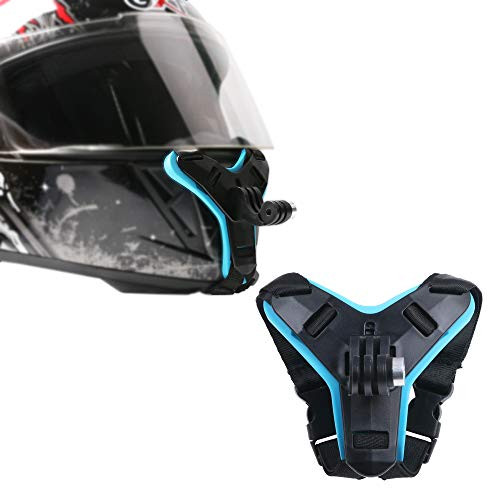 SUREWO Motorcycle Helmet Chin Strap Mount for GoPro Hero 8/7/(2018)/6/5 Black,Session 4,Hero 3,DJI Osmo Action,AKASO/Campark/YI and More