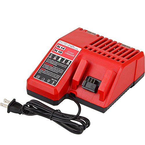 Topbatt Replacement for Milwaukee M18 Battery Charger 14.4V-18V Lithium ion XC 48-11-1850 48-11-1840 48-11-1815 48-11-1828