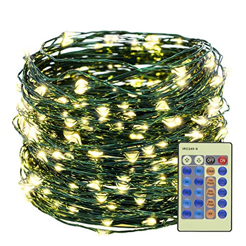 Decute Warm White 300LED Christmas String Lights 99FT Green Wire Dimmable with Remote Control, UL Cerficated Plug in Fairy Starry Lights Decorative for Christmas Tree Party Wedding Indoor Outdoor Decute Warm White 300LED Christmas String Lights 99FT Green Wire Dimmable with Remote Control, UL Cerficated Plug in Fairy Starry Lights Decorative for Christmas Tree Party Wedding Indoor Outdoor