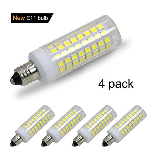 E11 led Bulb, 75W or 100W Equivalent Halogen Replacement Lights,850 Lumens, Daylight White 6000K, Replaces T4 /T3 JD e11 Light Bulb.4pack