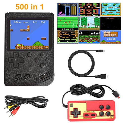 Intsun Handheld Game Console, Retro Games Console with 500 Classic FC Games, Portable Retro Mini Video Game Player 3.0 Inch Color Screen Support for Connecting TV & 2 Players