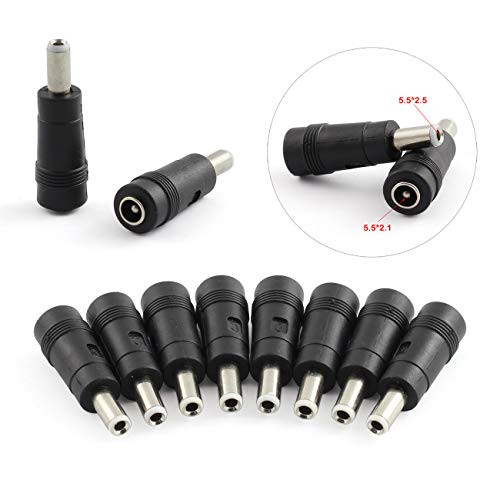 ZYAMY 10pcs DC Power Adapter 5.5x2.1mm Female Jack to 5.5x2.5mm Male Plug Electrical Socket Adapter Plug Converter ZYAMY 10pcs DC Power Adapter 5.5x2.1mm Female Jack to 5.5x2.5mm Male Plug Electrical Socket Adapter Plug Converter