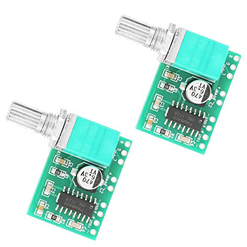 RLECS 2-Pack DC 5V Mini USB Digital Audio Amplifier Board Small Module with Switch Potentionmeter 2 3W Volume Control 2 Channel PAM8403