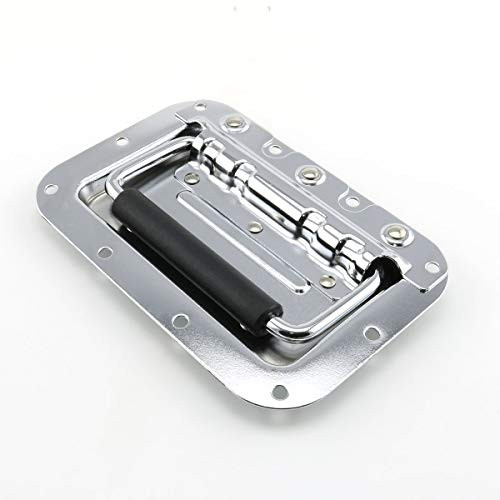 Lind Kitchen 1pc Silver Flight Case Recessed Spring Loaded Pull Handle Furniture Hardware Accessories Cover Ring Handle Flush Mount Pull Ring Luggage Fitting Hardware