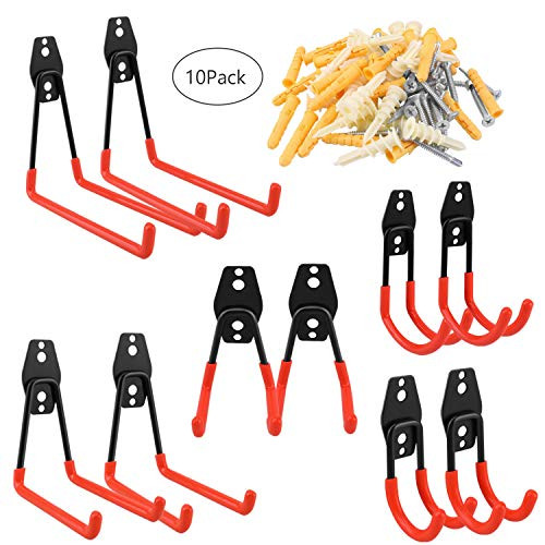 Garage Hooks Heavy Duty, Maryya 10-Pack Garage Organizers and Storage Hooks, Wall Mount Garage Hanger Organizer, Garage Storage Utility Hooks, Tool Storage for Ladders, Bike, Hoses, and More Equipment Garage Hooks Heavy Duty, Maryya 10-Pack Garage Organizers and Storage Hooks, Wall Mount Garage Hanger Organizer, Garage Storage Utility Hooks, Tool Storage for Ladders, Bike, Hoses, and More Equipment