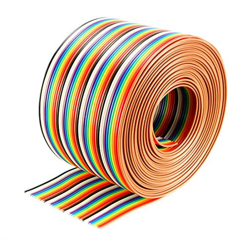 uxcell Flat Ribbon Cable 40P Rainbow IDC Wire 1.27mm Pitch 4 Meters Long