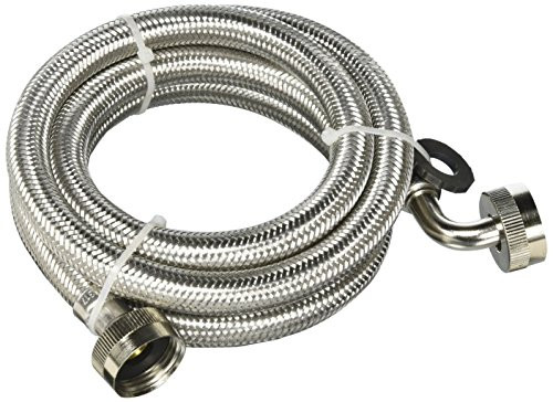 Certified Appliance Accessories Braided Stainless Steel Washing Machine Hose with Elbow, 6ft