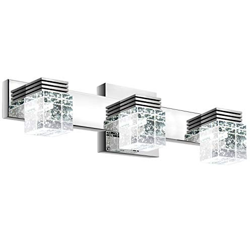 Decoroom Led Bathroom Vanity Lights 3-Lights Mirror Light Fixture Crystal Wall Light Sconce Cool White Modern Wall Lamp Daylight 9W Make Up Lamps Decoroom Led Bathroom Vanity Lights 3-Lights Mirror Light Fixture Crystal Wall Light Sconce Cool White Modern Wall Lamp Daylight 9W Make Up Lamps