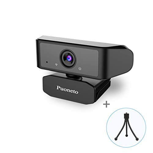 HD PC Webcam,1080P Webcam with Microphone and Tripod Plug and Play USB Webcam Streaming for Laptop Computer Web Camera with 110-Degree View Angle Desktop Webcam for Video Calling Recording