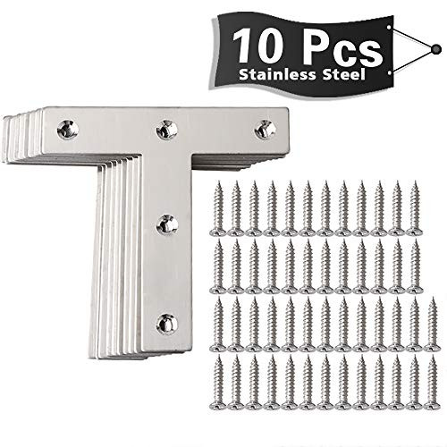 Alise Stainless Steel Flat Shape Repair Mending Plate Joining Bracket Support Brace 80mm x 80mm,10 Pcs Silver
