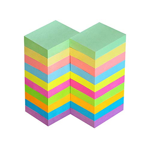 Sticky Notes 1.5x2 Self-Stick Notes 10 Bright Multi Colors Sticky Notes 20 Pads 100 Sheet/Pad