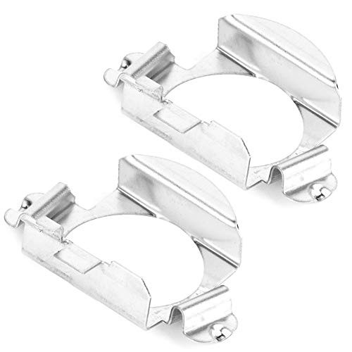 Pair of H7 LED Headlight Bulbs Adapter Retainer Holder, Car Headlight Bulbs Clip Adapter, Car Headlight Bulb Base Adapter Socket Holder Fit for Benz Ford Silver