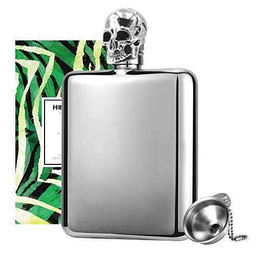 Pirate Flask for Liquor 7oz Stainless Steel Hip Flask Gift Set with Funnel by Homestia