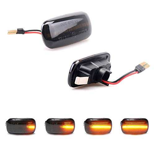 Mallofusa 2pcs Led Dynamic Side Marker Turn Signal Light Sequential Blinker Indicator Light for Audi A3 S3 8P A4 S4 RS4 B6 B7 B8 A6 S6 RS6 C5 C7