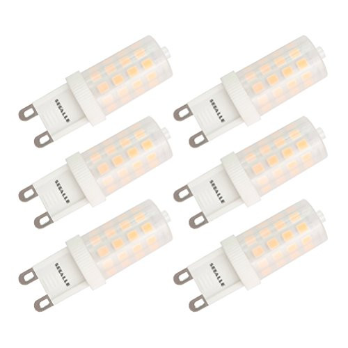 Dimmable G9 LED Bulb Seealle 4W Warm White 3000K G9 Bi-Pin Base 40W Halogen Equivalent AC120V(Pack of 6)